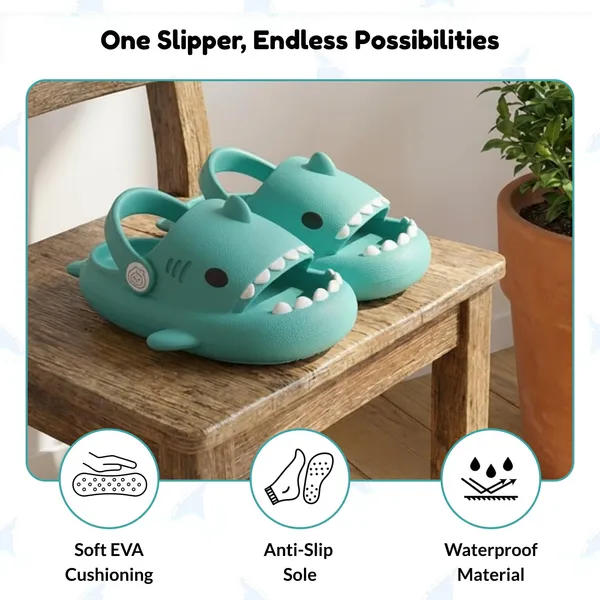 Mint_Green_Eva_Kids_Shark_Slippers_With_Back_Strap_For_Kids