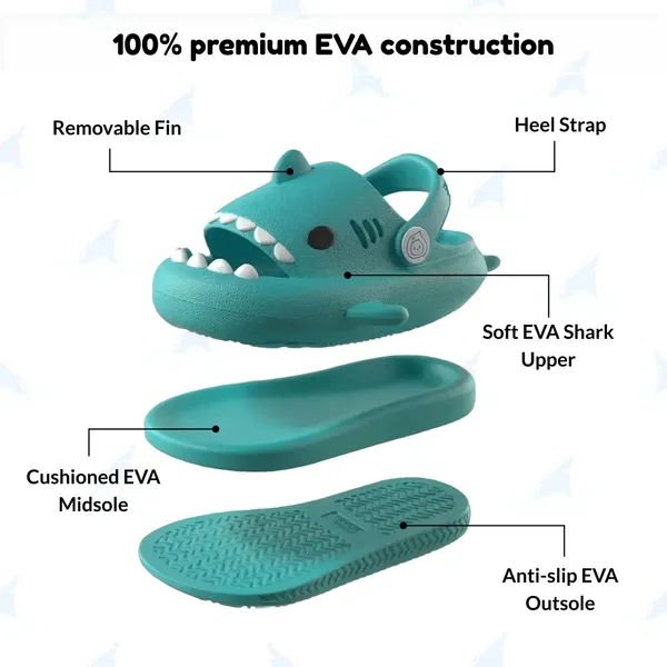 Mint_Green_Eva_Kids_Shark_Slippers_With_Back_Strap_For_Kids