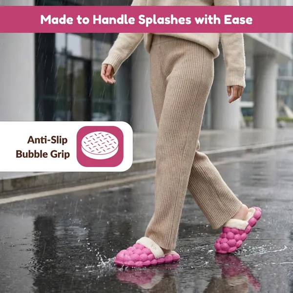 Pink_Eva_Fur_Bubble_Slippers_For_Unisex