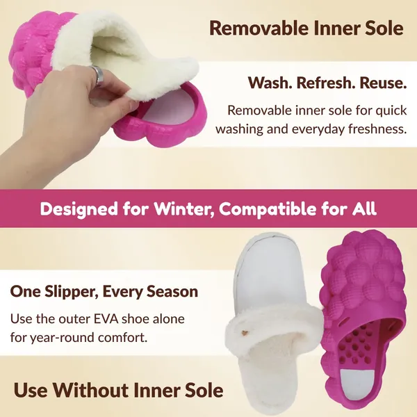 Pink_Eva_Fur_Bubble_Slippers_For_Unisex