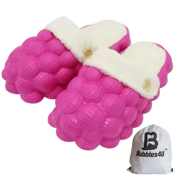 Pink_Eva_Fur_Bubble_Slippers_For_Unisex