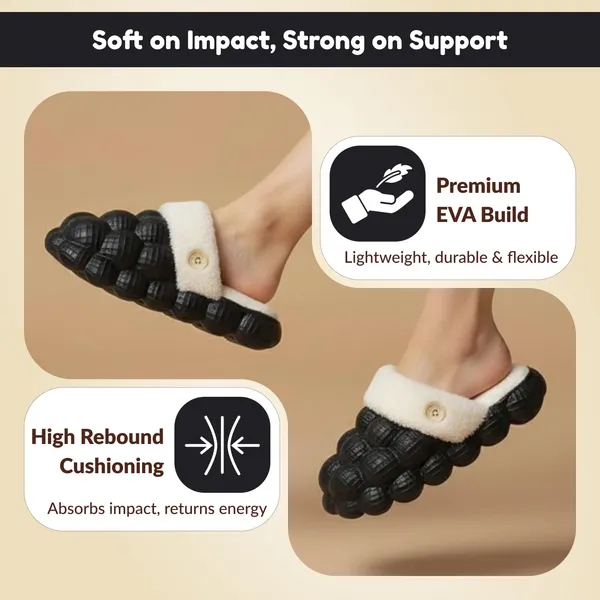 Black_Eva_Fur_Bubble_Slippers_For_Unisex