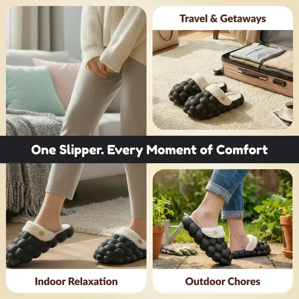 Black_Eva_Fur_Bubble_Slippers_For_Unisex