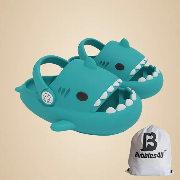 Mint_Green_Eva_Kids_Shark_Slippers_With_Back_Strap_For_Kids