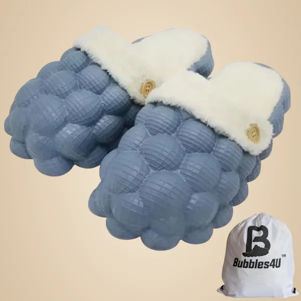 Blue_Eva_Fur_Bubble_Slippers_With_Plush_Lined_Slides_For_Unisex