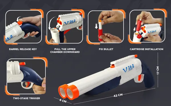 White_&_Red_Plastic_Toy_Weapon_For_Kids