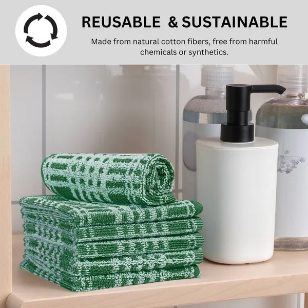 Green_Cotton_Bath_Sport_Beach_Hair_Hand_Face_Towel_Pack_Of_6