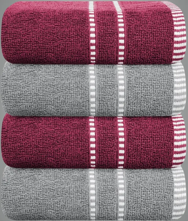 Grey_And_Maroon_Cotton_Hand_Face_Beach_Sport_Towel_Pack_Of_4