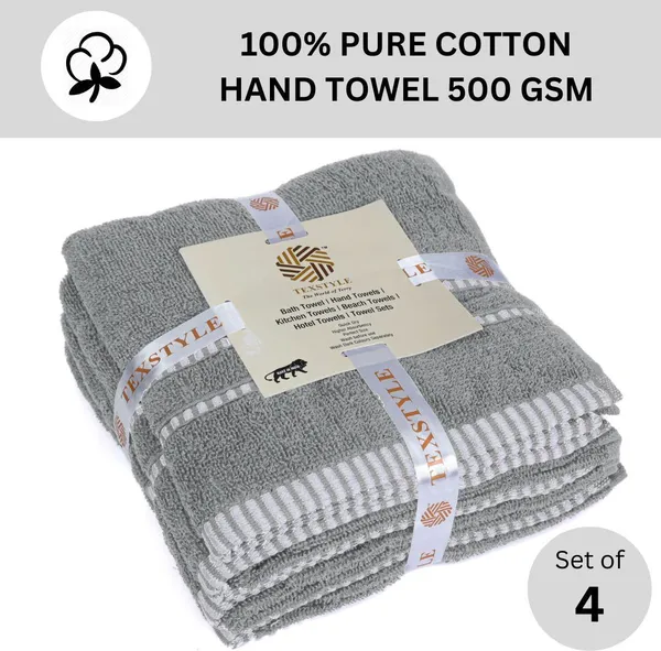 Grey_Cotton_Hand_Face_Beach_Sport_Towel_Pack_Of_4