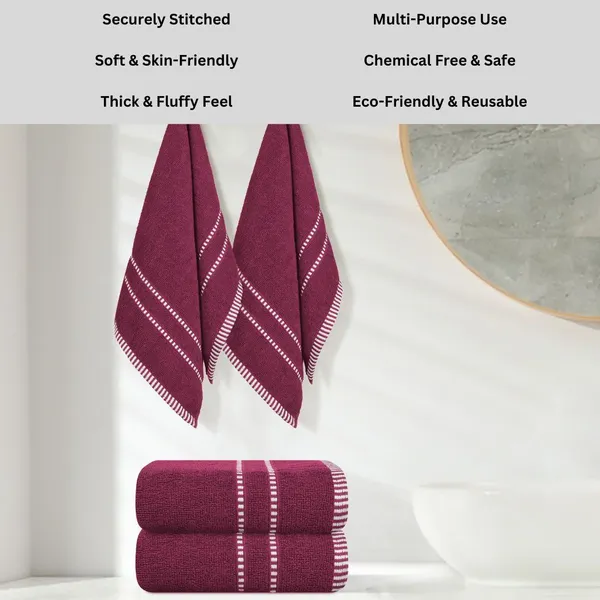 Maroon_Cotton_Hand_Face_Beach_Sport_Towel_Pack_Of_4