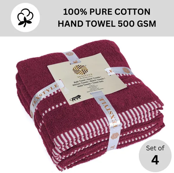 Maroon_Cotton_Hand_Face_Beach_Sport_Towel_Pack_Of_4