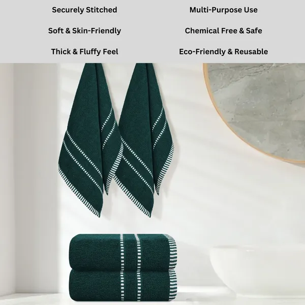Green_Cotton_Hand_Face_Beach_Sport_Towel_Pack_Of_4