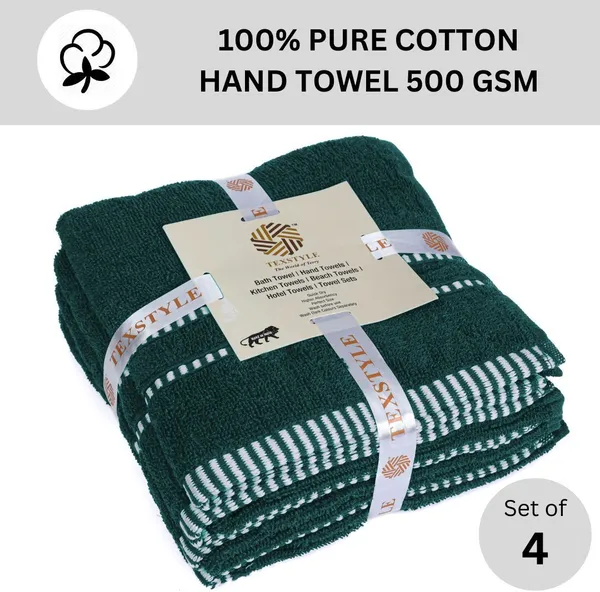 Green_Cotton_Hand_Face_Beach_Sport_Towel_Pack_Of_4