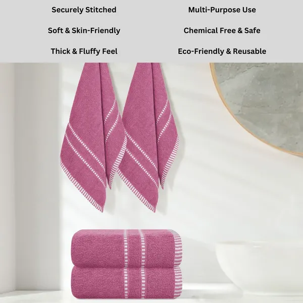 Pink_Cotton_Hand_Face_Beach_Sport_Towel_Pack_Of_4