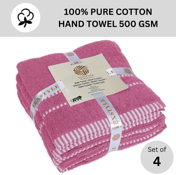 Pink_Cotton_Hand_Face_Beach_Sport_Towel_Pack_Of_4