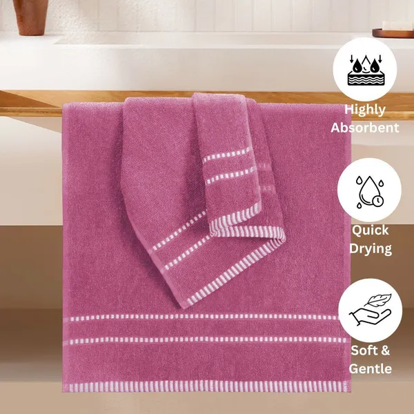 Pink_Cotton_Hand_Face_Beach_Sport_Towel_Pack_Of_4