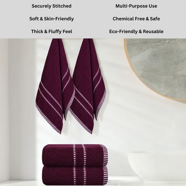 Purple_Cotton_Hand_Face_Beach_Sport_Towel_Pack_Of_4