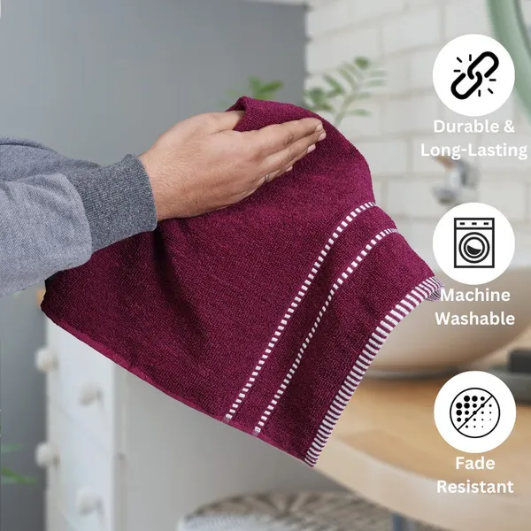 Purple_Cotton_Hand_Face_Beach_Sport_Towel_Pack_Of_4