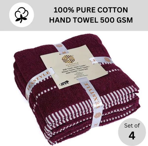 Purple_Cotton_Hand_Face_Beach_Sport_Towel_Pack_Of_4