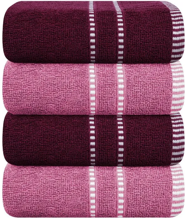 Pink_And_Purple_Cotton_Hand_Face_Beach_Sport_Towel_Pack_Of_4