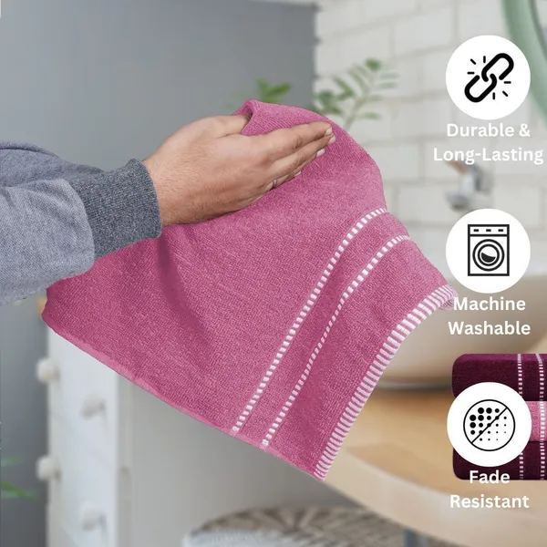 Pink_And_Purple_Cotton_Hand_Face_Beach_Sport_Towel_Pack_Of_4