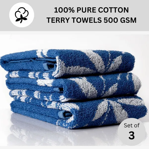 Blue_Cotton_Beach_Bath_Sport_Hair_Face_Hand_Towel_Pack_Of_3