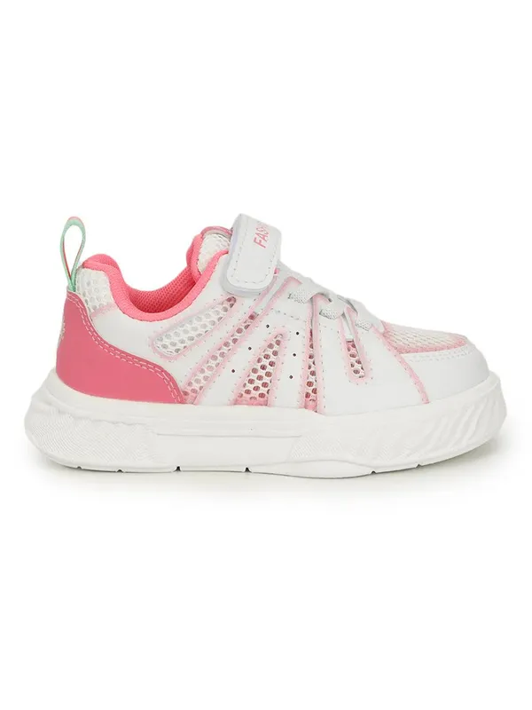 White_And_Pink_Lightweight_Casual__Sneaker__With_Comfortable_Cushioned_Sole_For_Kids