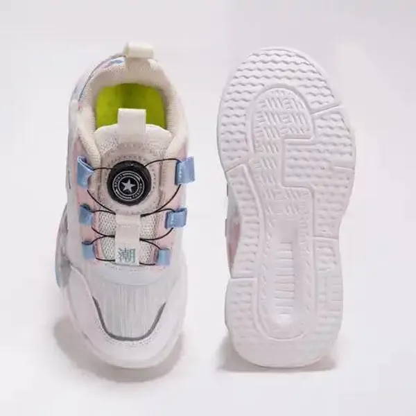 White_Lightweight_Casual__Kids_Sport_Sneakers__With_Comfortable_Cushioned_Sole_For_Boys
