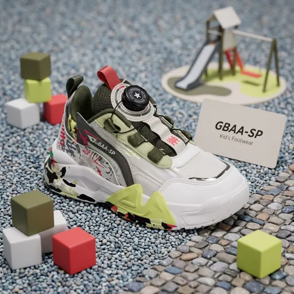 Green_Lightweight_Casual_Kids_Sport_Sneakers_With_Comfortable_Cushioned_Sole_For_Boys