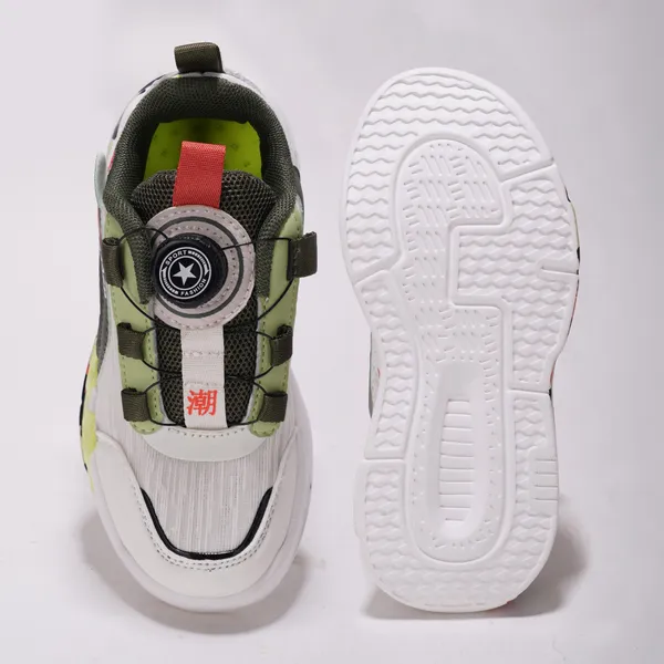 Green_Lightweight_Casual_Kids_Sport_Sneakers_With_Comfortable_Cushioned_Sole_For_Boys