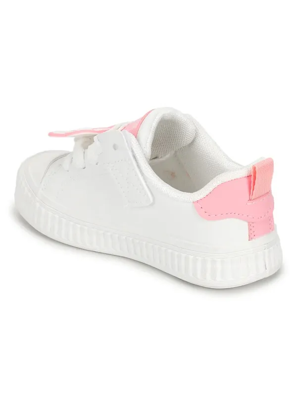 White_And_Pink_Lightweight_Casual__Sneaker__With_Comfortable_Cushioned_Sole_For_Kids