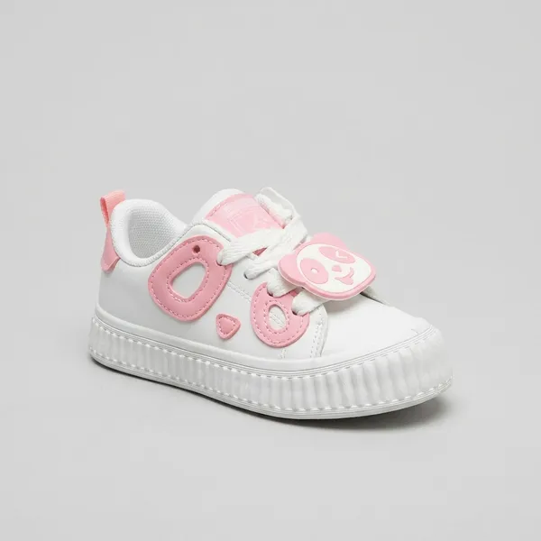 White_And_Pink_Lightweight_Casual__Sneaker__With_Comfortable_Cushioned_Sole_For_Kids