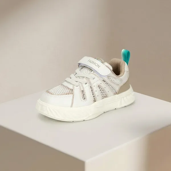 Brown_And_White_Lightweight_Casual__Sneaker__With_Comfortable_Cushioned_Sole_For_Kids