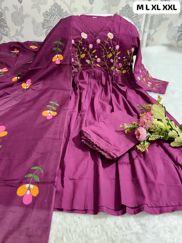 Kurta_Pant_with_Dupatta_Magenta/Pink