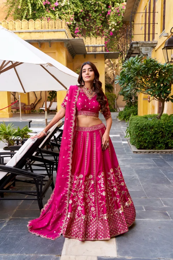Lehenga_Choli_Natural_Silk_Vibrant_Pink