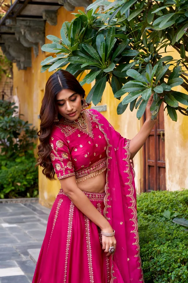 Lehenga_Choli_Natural_Silk_Vibrant_Pink