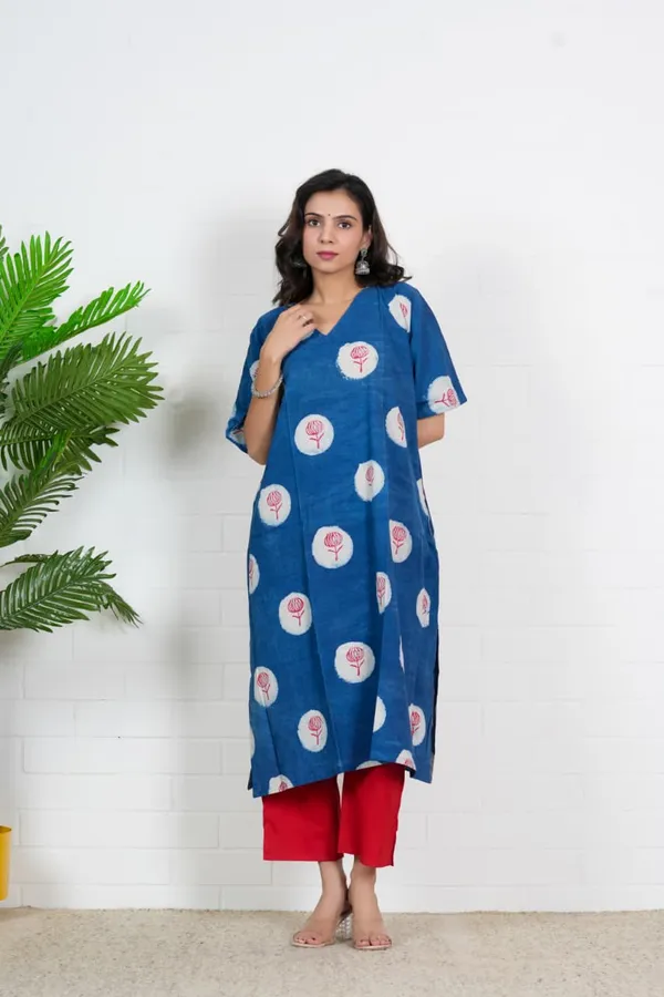 Over_Sized_Kurta_Blue_with_Poka
