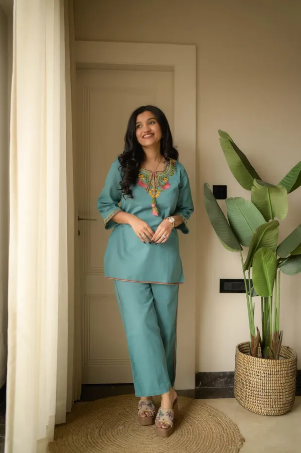 Sky_Blue_Cotton_Premium_Embroidered_Co-Ord_Set_For_Women
