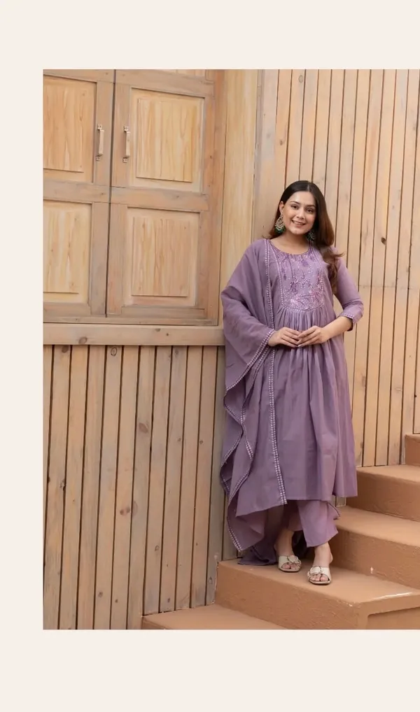 Purple_Cotton_Kurta_Pant_With_Dupatta_For_Women