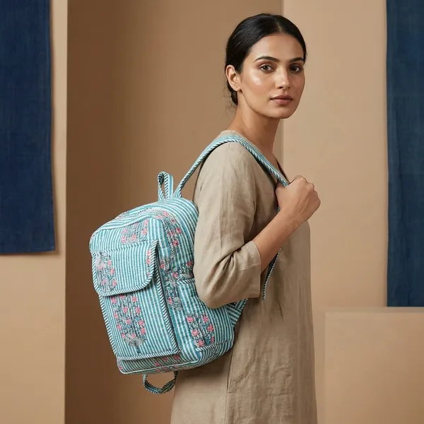 Light_Blue_Cotton_Hand_Block_Quilted_Tote_Bag_For_Women