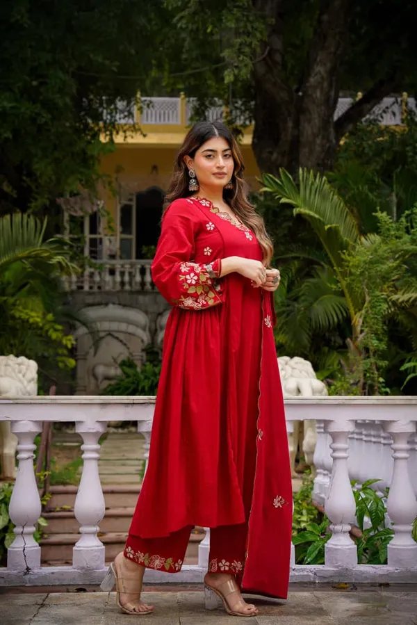 Pink_Chanderi_Silk_3_Piece_Set_For_Women