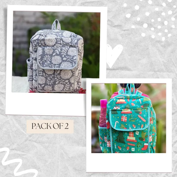 Dark_Green_Cotton_Hand_Block_Quilted_Tote_Bag_And_Grey_Cotton_Hand_Block_Quilted_Tote_Bag_For_Women