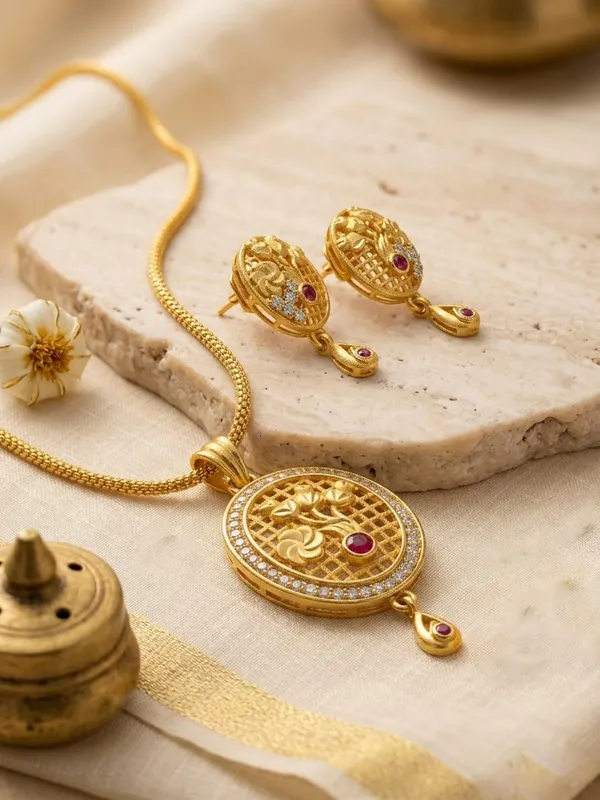 Gold_Brass_Premium_&_Fancy_Design_Pendant_Set_For_Women_&_Girl