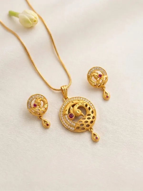Gold_Brass_Premium_&_Fancy_Design_Pendant_Set_For_Women_&_Girl