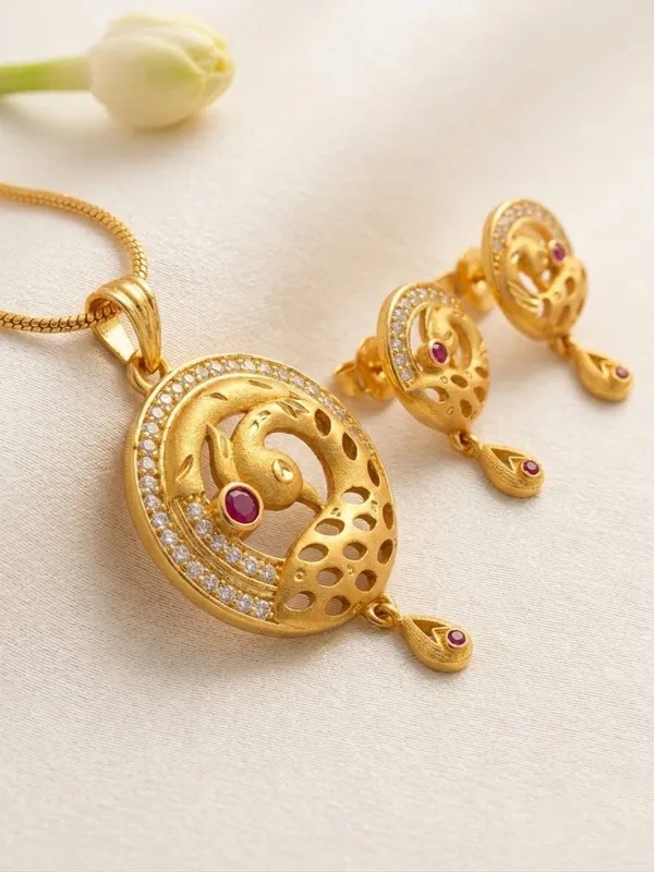 Gold_Brass_Premium_&_Fancy_Design_Pendant_Set_For_Women_&_Girl