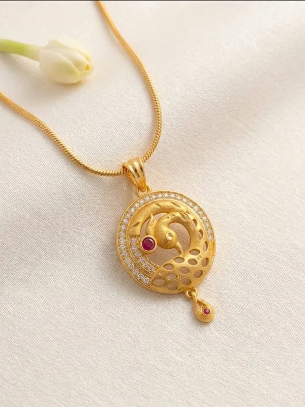 Gold_Brass_Premium_&_Fancy_Design_Pendant_Set_For_Women_&_Girl