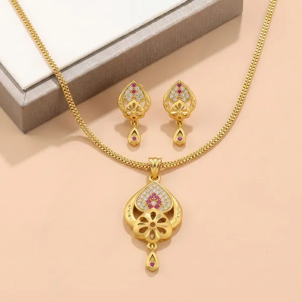 Gold_Brass_Premium_&_Fancy_Design_Pendant_Set_For_Women_&_Girl