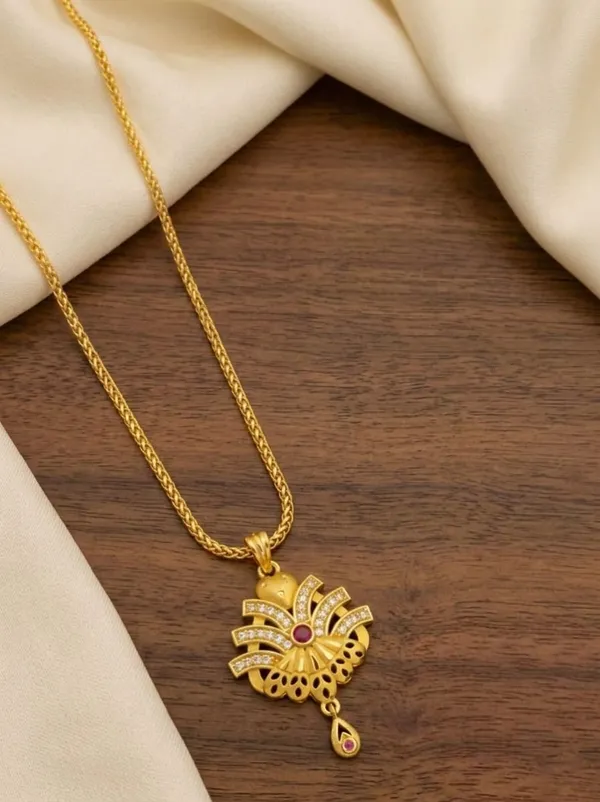 Gold_Brass_Premium_&_Fancy_Design_Pendant_Set_For_Women_&_Girl