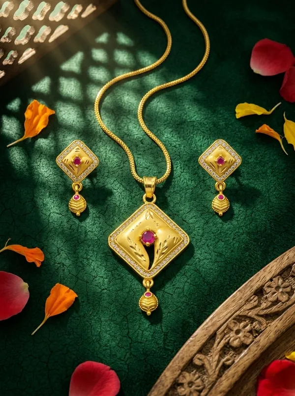 Gold_Brass_Premium_&_Fancy_Design_Pendant_Set_For_Women_&_Girl