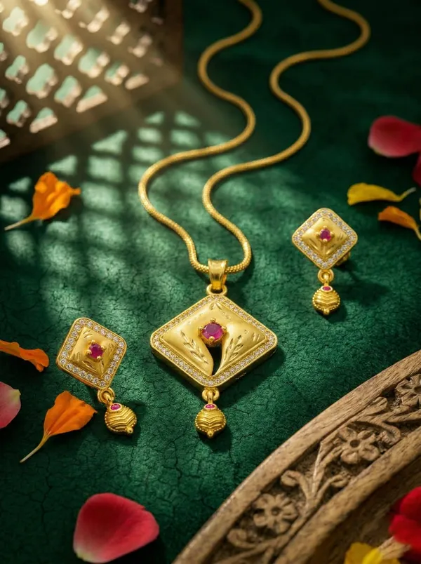 Gold_Brass_Premium_&_Fancy_Design_Pendant_Set_For_Women_&_Girl